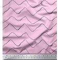thumbnail image 1 of Soimoi Pink Moss Georgette Fabric Artistic Waves Abstract Printed Fabric 1 Yard 42 Inch Wide, 1 of 5