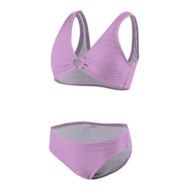 MIASHUI Girls Bikini Swimsuits Two Piece Bathing Suit for Kids Swimwear Set,Purple,10 Years