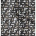 thumbnail image 1 of Soimoi Gray Cotton Cambric Fabric Bear & Rabbit Animal Printed Craft Fabric by the Yard 42 Inch Wide, 1 of 6