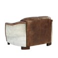 thumbnail image 4 of ACME Brancaster Retro Brown Top Grain Leather and Aluminum Loveseat, 4 of 5