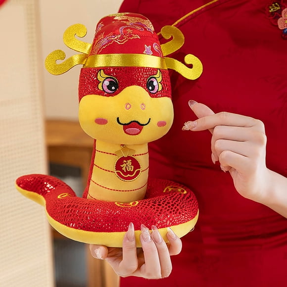 Vaidha 2025 Year of the Snake Plush Doll | Lucky Fortune Snake Stuffed Animal Toy | Chinese Zodiac New Year Gift for Babies & Kids | Soft Cuddly Toy for Birthday & Holiday