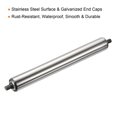 thumbnail image 3 of Uxcell Stainless Steel Gravity Conveyor Roller Transmission Galvanized End Silver 1.5"x16", 3 of 5