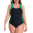 thumbnail image 4 of Charmo Plus Size Swimsuit for Womens One Piece Athletic Racerback Bathing Suits, 4 of 5