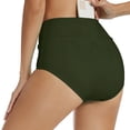thumbnail image 4 of B91xZ Womens Swimsuits Mid Waist Bathing Suit Swimsuit Ruched Swim Bottom,Green XXL, 4 of 4