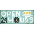 thumbnail image 1 of Wild Apple Graphics PDX20385SMALL Rétro Dîner Panneau Ouvert 24 Heures Affiche Imprimée par Michael Mullan, 10 x 20 - Petit, 1 of 1