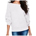 thumbnail image 1 of Ketyyh-chn99 Hauts Femmes Dames Blouse Ample T-Shirt à Manches Longues Col Ras du Cou pour Femmes Blanc,3TG, 1 of 2