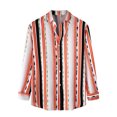 thumbnail image 1 of Chemise à Manches Longues pour Homme Mode Homme Automne Hiver Poche Latérale Simple Col Montant Chemise à Manches Longues Rayée Haut, 1 of 9