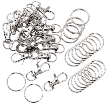 Unique Bargains Lobster Clasps Hook Split Ring Keyring Handbag Keychain Key Holder 20pcs