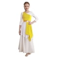 thumbnail image 1 of Jhaoyu Robe de Danse Asymétrique pour Filles Enfants, Robe de Prière Liturgique à Blocs de Couleur Jaune 12, 1 of 7