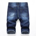 thumbnail image 4 of Mens Shorts with Zipper Pockets Zipper Elastic Slim Casual Shorts Play Wrap Ripped Mens Mid-Length Pants, 4 of 4