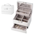thumbnail image 1 of 3-Layer PU leather Jewelry Box Jewellery Storage Organizer Display Case for Rings Earrings Necklaces, 1 of 7
