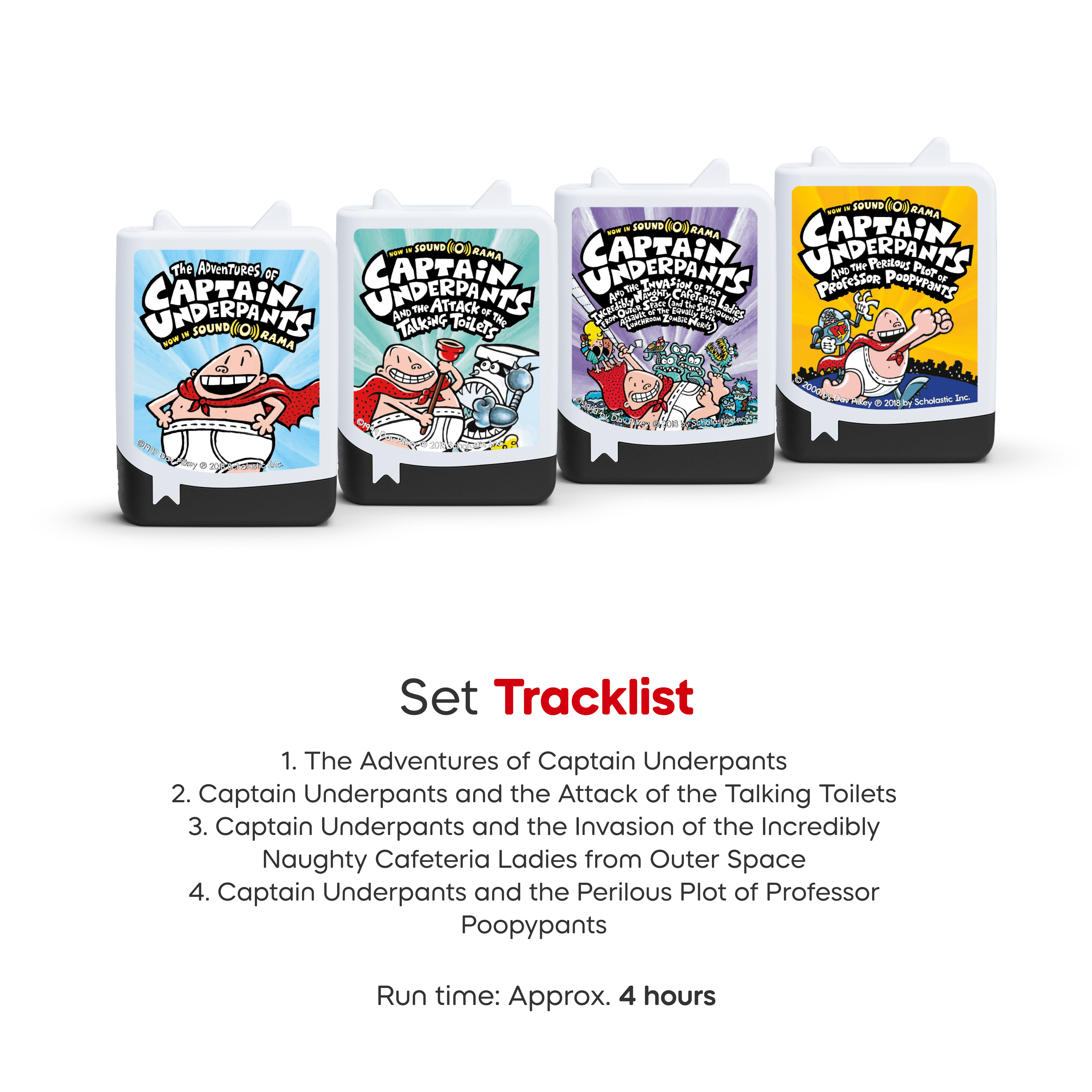 tonies Audiobooks: Captain Underpants – 4 Pack Set