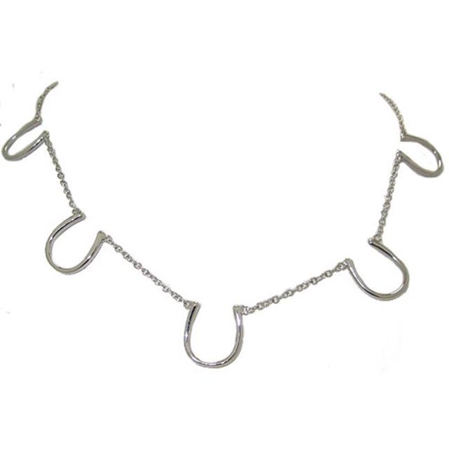 Designer Jewelry NE1593 Argent Plaqué Cheval Chaussure Gros Collier