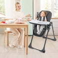 thumbnail image 2 of Gymax Chaise Haute pour Bébé avec 7 Hauteurs et 3 Repose-Pieds, Porte-Gobelet Réglable, 2 Roues, Gris, 2 of 10