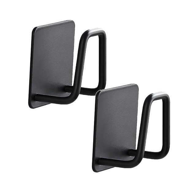 Oleegame 2PC Shower Soap Dish With Hook Punch-free Sponge Rack Stainless Steel Sponge Empty Water Rack Rag Storage Rack Sink Rack Black