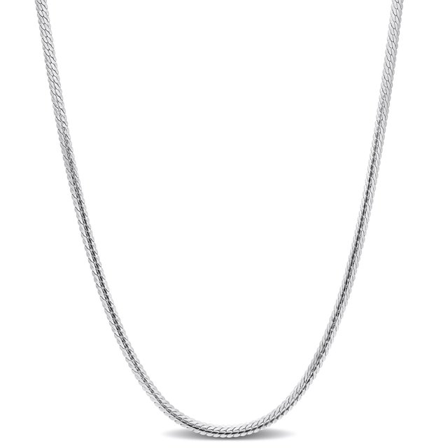 Miabella Collier Chaîne en Chevrons en Argent Sterling avec une Chaîne en Chevrons en Argent Sterling Polie de 2 mm de Large et un Fermoir Mousqueton pour une Fixation Sécurisée, Fabriqué en Italie, Convient comme Collier Déclaration Ou Cadeau Élégant.