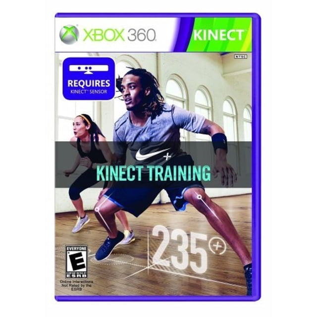 Jeu Xbox 360 d'Entraînement Nike Kinect Remis à Neuf en Très Bon État, Incluant Étui d'Origine et Illustration de Couverture. Jeu d'Entraînement de Mise en Forme Interactif Nécessitant le Capteur Kinect pour le Jeu. la Couverture Présente le logo Nike et des Images d'Entraînement Actives avec la Marque Kinect.