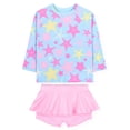 thumbnail image 1 of MIASHUI Girls Swimsuits 2 Piece Rash Guard Sets Long Sleeve Bathing Suits Beachwear,Pink,2-3 Years, 1 of 7