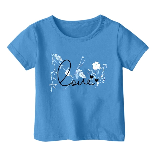 Chandail Court de Danse 2t Chandails à Manches Longues Filles Garçon et Fille Mode Décontractée Imprimé Col Rond Ample T-Shirt à Manches Courtes Haut