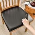 thumbnail image 2 of Seat Covers for Dining Chairs, Stretch Waterproof PU Dining Chair Seat Covers Set of 4, Removable Dining Room Chair Seat Covers Washable Kitchen Chair Seat Covers with Elastic Bands (Black), 2 of 5
