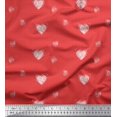 thumbnail image 1 of Soimoi Orange Rayon Fabric Heart & Dots Print Sewing Fabric Yard 56 Inch Wide, 1 of 5