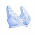 thumbnail image 3 of CHUANK Soutien-Gorge Léger Longue Sans Armatures en Dentelle Pure Comfort pour Femmes, Convertible, Noir, 2X-grande, 3 of 4