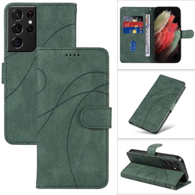 Flip Case For FOXDOCK Samsung Galaxy S21 Ultra Card Slots and Kickstand Function Skin Feel Leather