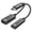 black, variant on USB C OTG Adapter Braided Nylon Cord 2 in 1 Usb-C Splitter for Laptop Smartphone gray