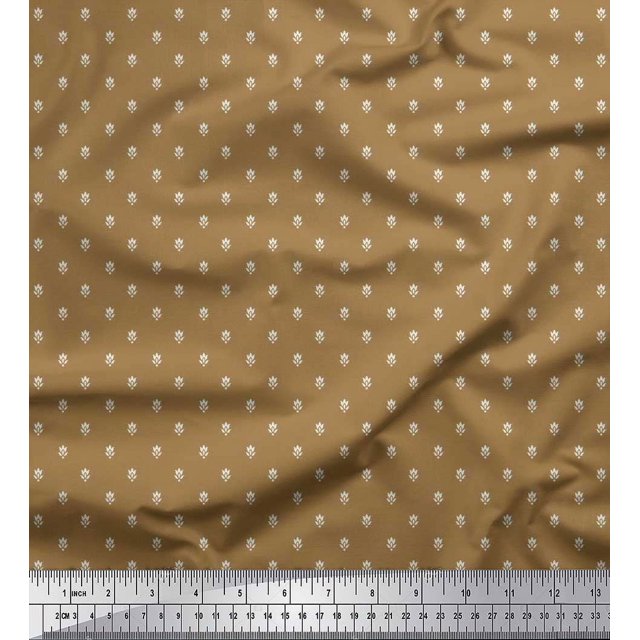 Soimoi Modal Satin Fabric Flower Artistic Print Fabric by Yard 42 Inch Wide
