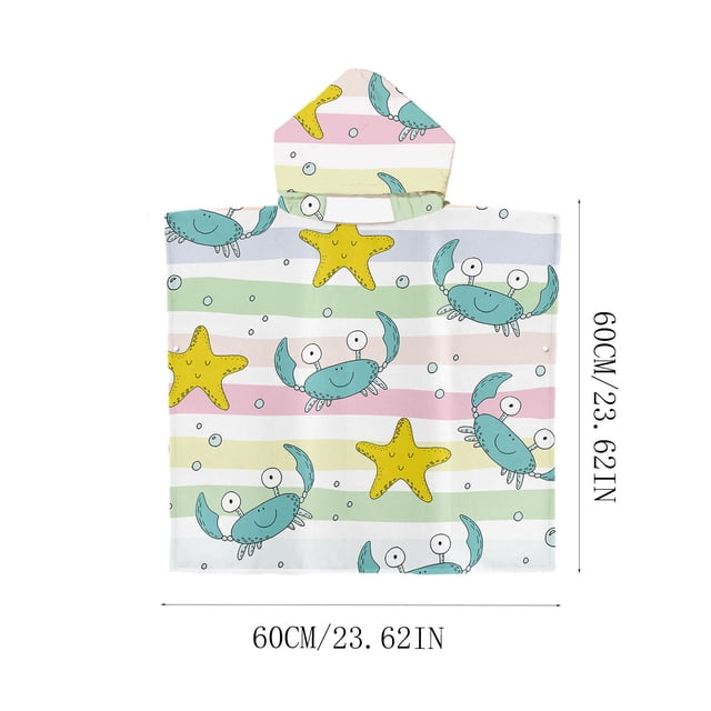 Serviette de Plage à Capuchon pour Enfants, Serviette de Plage de Changement, Natation, Portable