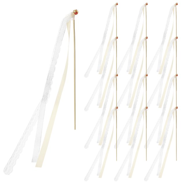 20 Pcs Bâtons de Fée de Mariage Ruban Baguettes de Fée Bâtons de Fée Décoration de Fête de Mariage
