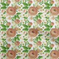 thumbnail image 1 of oneOone Cotton Silk Brown Fabric Floral Sewing Craft Projects Fabric Prints By Yard 42 Inch Wide, 1 of 4