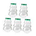thumbnail image 4 of jifeng 5 Pieces Christmas Tree Candy Jar Cookie Jar for Xmas Festival Party Kitchen Green Lid, 4 of 9