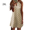 thumbnail image 2 of Langgg Robe Courte Décontractée Imprimée Sans Manches Esthétique Élégante Mignonne Robe de Plage Vacances Club Vêtements d'Été Kaki 2TG, 2 of 6
