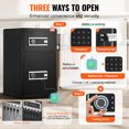 thumbnail image 3 of VEVOR Double Door 4.5 cu.ft Safe Box with Key Lock Password Fireproof Bag Black, 3 of 9