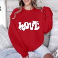 thumbnail image 4 of Penkiiy Chandail en Molleton pour Femmes Saint-Valentin Imprimé Cœur d'Amour Pull Décontracté Manches Longues Blouse Saint-Valentin TG Rouge, 4 of 7