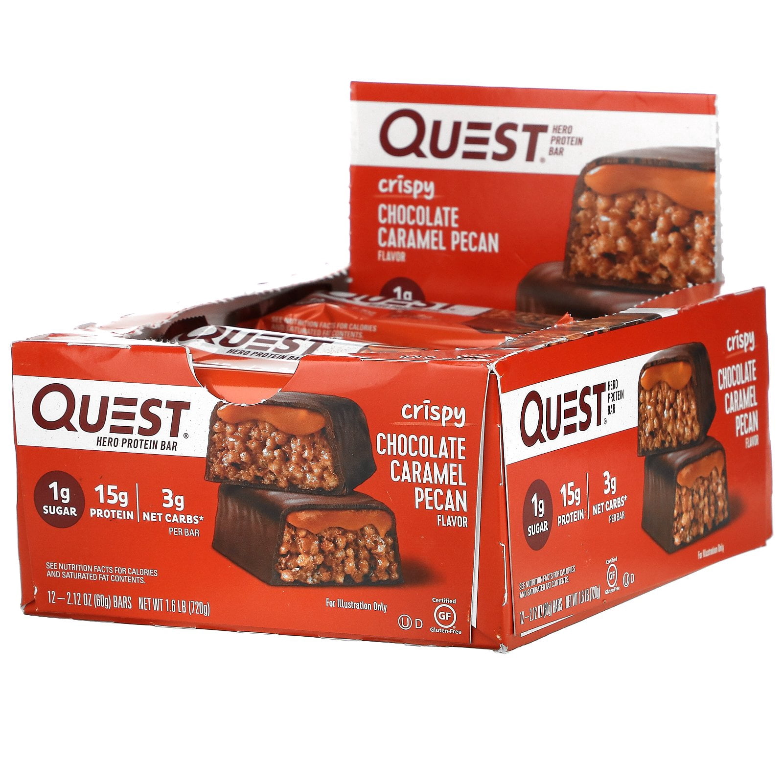 Quest Nutrition Chocolate Caramel Pecan Hero Bar, 12 Count