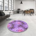thumbnail image 4 of Ahgly Tapis d'Intérieur Lavable en Machine Carré Violet Transitionnel, 8 Pieds Carré, 4 of 7