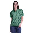 thumbnail image 1 of Moomaya Chemise à Manches Mi-Longues Imprimée pour Femmes, Col Boutonné, Haut Décontracté, 1 of 5