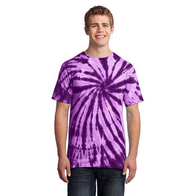 Port & Company Mens Essential Tie-Dye Tee - Purple - Small