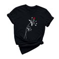 thumbnail image 4 of yievot Chemises pour Femmes Mode Manches Courtes Col Rond Impression de la Saint-Valentin Chandail Décontracté T-Shirt Hauts Chemise, 4 of 5