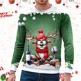 thumbnail image 4 of Ediodpoh Chandail de Sport à Col Rond pour Homme d'Hiver de Noël à Manches Courtes, Décontracté pour les Fêtes, Chandail de Sport à Col Rond pour Homme, Chandail pour Homme Vert Pâle_001 TTG, 4 of 4