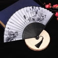 thumbnail image 2 of Feltree Classical Antique Style Fan Folding Fan Summer Tassel Model Portable Fan Paper Fan, 2 of 8