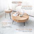 thumbnail image 2 of COZAYH Ensemble de 2 Tables Basses Rondes, Meubles de Salon en Bois, Motif Radial, 2 of 12
