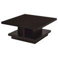 thumbnail image 3 of Coaster Table Basse Carrée Contemporaine en Bois avec Piédestal en Cappuccino, 3 of 8