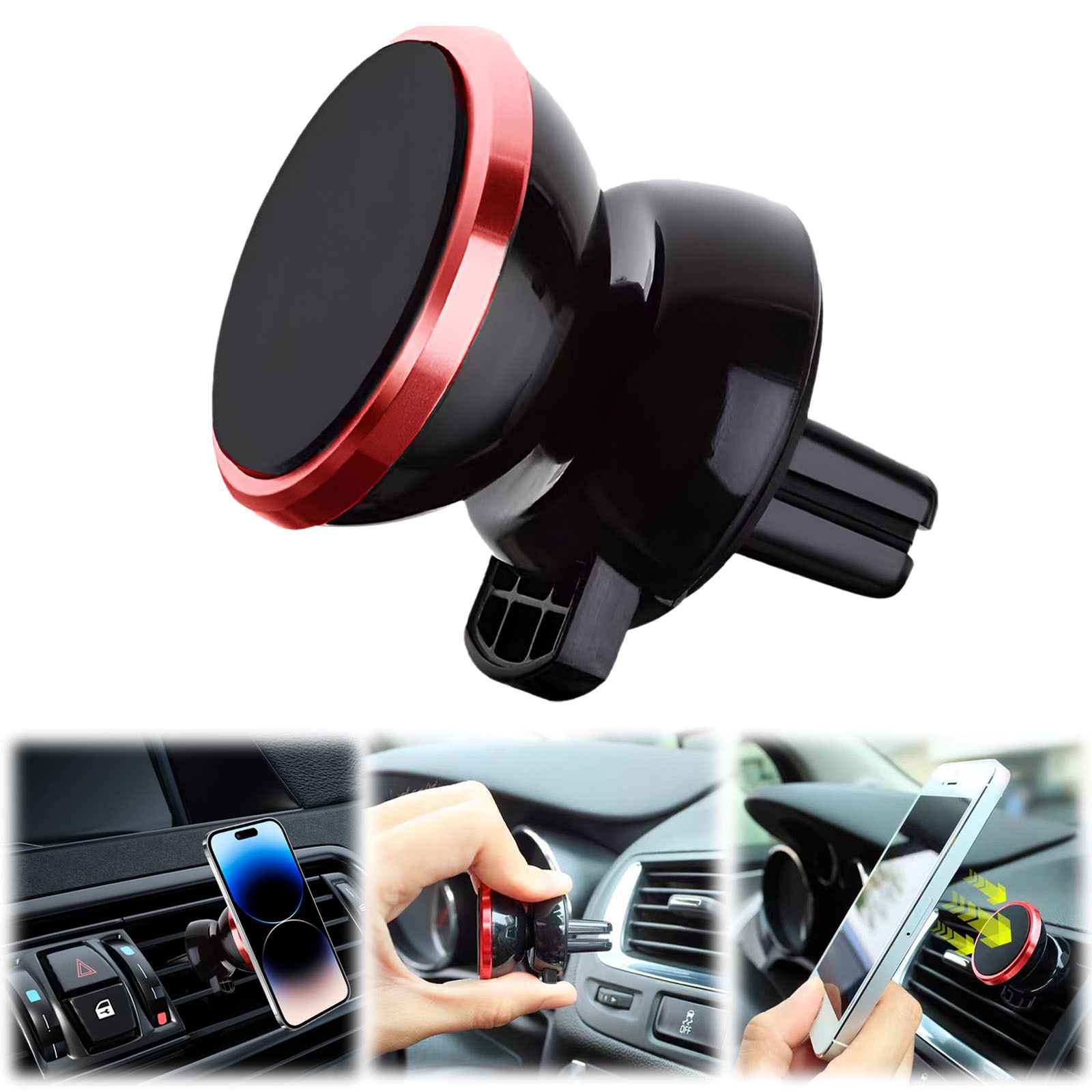 ZTTD Phone Holder for Car Universal Magnetic, 1Pc Air Vent Phone Mount for Car, 360° Adjustable Super Strong Magnet Phone Holder