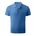 thumbnail image 1 of Pisexur Mens Ribbed Dress Shirts Short Sleeve Relaxed Fit Golf Shirt Tops Summer Solid Color Collar Button Down Blouses Casual Work Out Shirts for Mens Trendy, 1 of 3