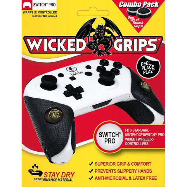 Wicked-Grips High Performance Controller Grips for Nintendo Switch Pro and Thumb Grips Combo