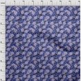 thumbnail image 4 of oneOone Tissu Popeline de Coton Bleu Floral Rétro Tissu pour Robe Tissu Imprimé au Mètre 42 Pouces de Large, 4 of 5