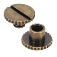 thumbnail image 4 of Herwey 30 Set Book Rivets Knurling Flat Brass Leather Binding Button Tack 9.5x4mm Nail + 4mm Screw,Tack Screw,Brass Rivets, 4 of 8